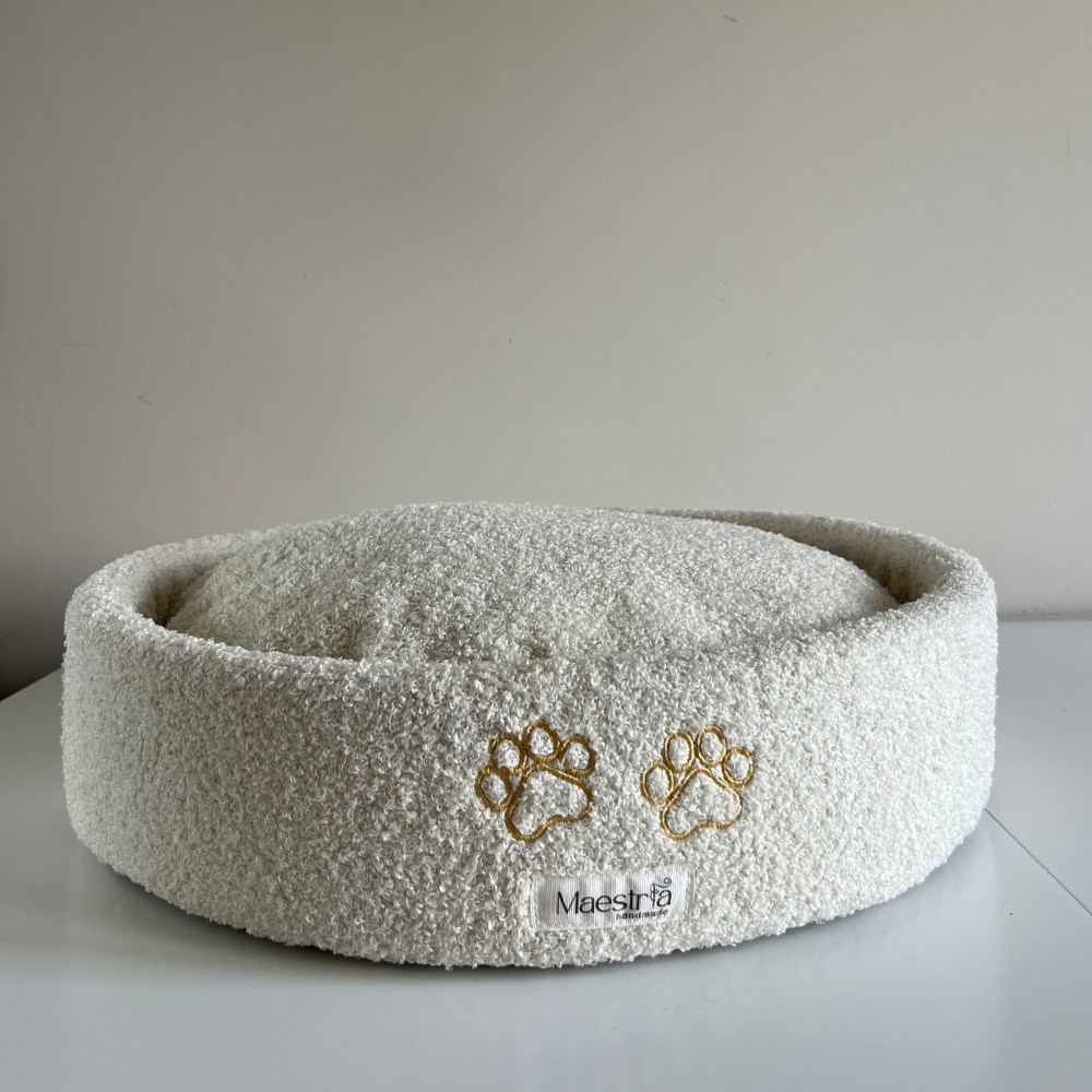 Legowisko Pufa - Boucle Cream - obrazek 3